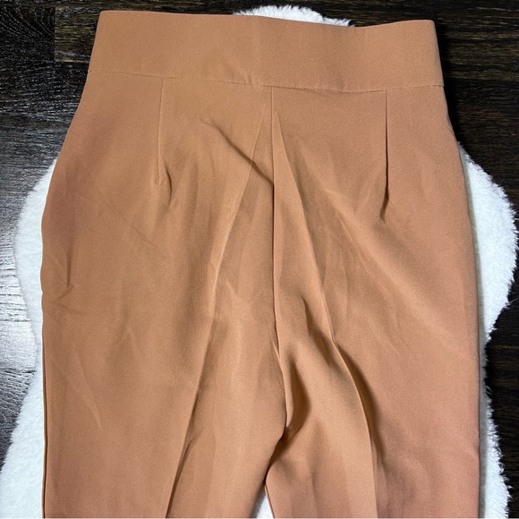Tan High Rise Straight Leg Trouser Pants - Picture 5 of 8